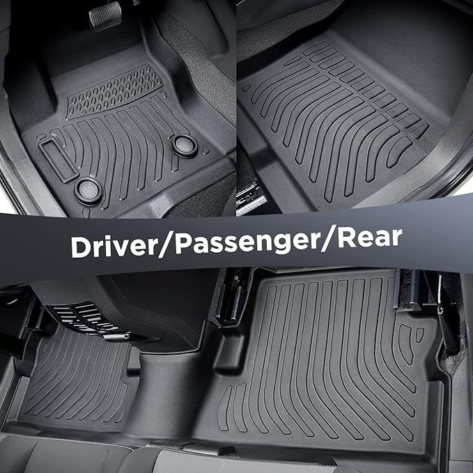 BAMACAR for 2013-2019 Ford Escape Floor Mats Front & 2nd Floor mat & Cargo Liner for Escape Titanium se sel 2013 2014 2015 2016 2017 2018 2019 4Pcs Black All Weather Protection for Ford C-Max