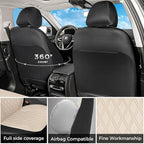 FLORICH Car Seat Covers Front Seat, Leather Seat Covers for Cars, Waterproof Car Seat Protector Breathable, Front Seat Covers