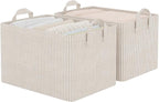 StorageWorks Storage Bins, Fabric Storage Bins for Shelves, Large Storage Baskets with Metal Frame, Closet Baskets and Bins w