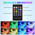 Nilight 4Pcs Car Underglow Neon Accent Strip Lights 252 LEDs RGB 8 Color Sound Active Function Music Mode with Wireless Remote Control Underbody Light Strips for Cars Van SUV Truck