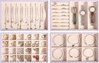LANDICI Stackable Jewelry Organizer Trays 4 Set,PU Leather Jewelry Organizer Drawer,Jewelry Storage Display Tray for Earring 