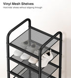 STO STO 10-Tier Narrow Shoe Rack with Sturdy Mesh Shelves, Slim Tall Metal Shoe Organizer for Entryway, Closet, Hallway, Hold