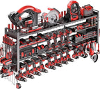 49.8" W Super Large Power Tool Organizer Wall Mount,4-Layer Heavy Duty Tool Storage with 18 Cordless Drill Holder,600 lb Capa