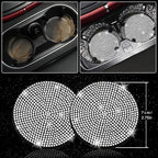 NBTEPEM 27 PCs Bling Car Accessories Set for Women, Steering Wheel Covers Universal Fit 15 Inch, Bling License Plate Frame, Bling Phone Holder, Bling Car Coasters (Silver Diamond)
