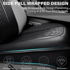 CAR PASS Car Seat Protector, Sideless Seat Covers for Cars, All Season Waterproof Nappa Leather Breathable Front Seats Cushio