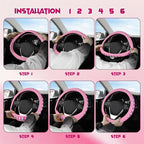 Ventilated Heart-Shaped Steering Wheel Cover with Anti-Slip Leather Grip. Compatible with Ford, Toyota, Honda, Nissan, and Ch