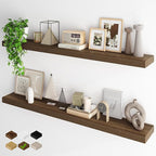 Fun Memories 55 Inch Fireplace Mantel - Long Floating Shelf, Wall Mounted Farmhouse Display with Invisible Heavy Duty Metal B