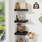 Fun Memories Square Floating Shelves for Wall, 9.3" W x 9.3" D x 1.4" H, Shelves for Wall with Invisible Brackets, Small Wood