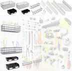 Peg Board Hooks for Hanging Tools with Bins and Baskets – Tool Organization Accessories Kit – Organizer Set of 1 inch, 2 inch