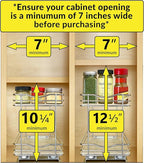 LYNK PROFESSIONAL® Élite™ Pull Out Spice Organization for Cabinets - 6-3/8 inch Wide – Spice Rack for Inside Cabinets – Wood/