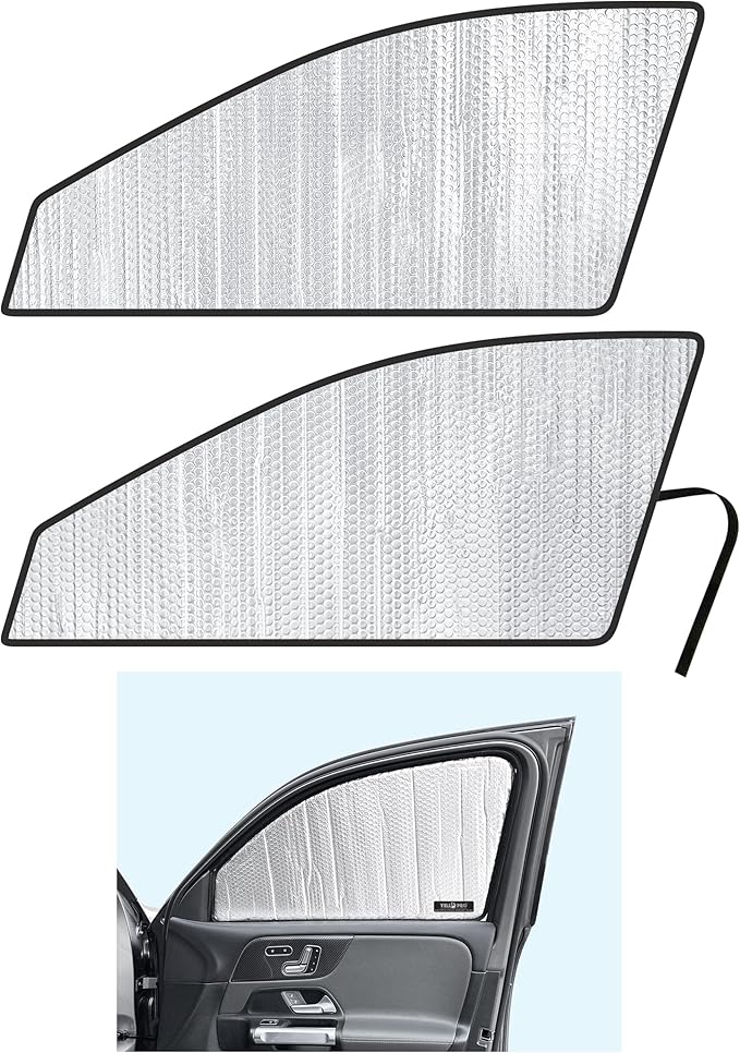 YelloPro Side Window Front Seat Sunshade (Set of 2) Custom Fit for 2020 2021 2022 2023 2024 2025 2026 Mercedes-Benz GLB-Class SUV, UV Reflector Sun Protection Accessories (Made in USA)