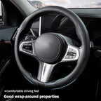 Steering Wheel Cover Thin Car Steering Wheel Accessories Universal Snap On Protector, Black