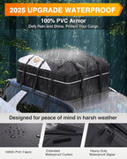 Sailnovo Rooftop Cargo Carrier - 21 Cubic PVC Waterproof Roof Rack Cargo Carrier for Top of Vehicle with/Without Rack, Soft-Shell Car Top Carrier Includes Anti-Slip Mat, Luggage Lock, 6 Door Hooks