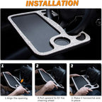 eing Bling Auto Steering Wheel Desk, Laptop,Tablet, Notebook Car Travel Table, Food Eating Hook On Steering Wheel Tray, for Constant Travelers, Fits Most Vehicles Steering Wheels,White