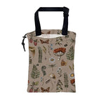 Car Garbage Bag Vintage Mushroom Forest Plants Drawstring Car Trash Bag Hanging for Back Seat with Adjustable Buckle Canvas Vehicle Trash Can Easy-to-Install