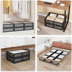 Bamboo Under Bed Storage with Wheels,Rolling Underbed Shoe Organizer Box for Shoes,Blankets,Toys,Clothes Container Space-Savi