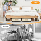 Under Bed Storage with Wheels 2Pack Underbed Storage with Clear Window&Label Under Bed Drawers Large Capacity Rolling Under B