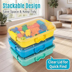 Carolart 3 Pack, Empty Sensory Bin, Wheat Straw Material，13.5 Inch Storage Container, Portable Plastic Storage Bins, Stackabl