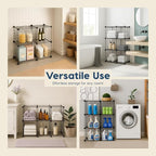 IRIS USA 6-Cube Modular Wire Cube Storage Organizer, Adjustable & Expandable Metal Shelving for Closet, Bathroom & Home Stora