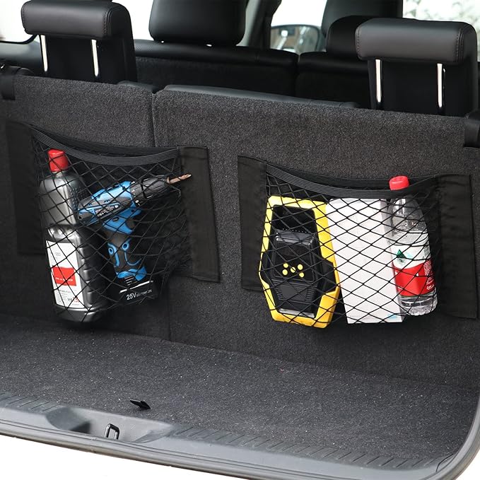 Universal Mesh Cargo Net for Car Trunk Storage,Elastic Small Automotive Cargo Net Pocket Wall Sticker Organizer Pouch Bag Stor