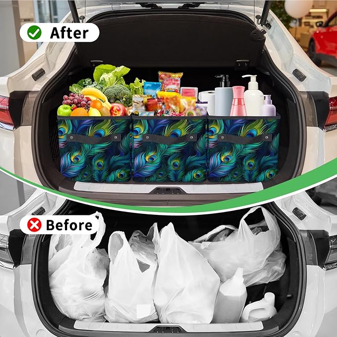 Reusable Grocery Bags Heavy Duty Shopping Bags Foldable Large Tote Bags with Long Handles & Hard Bottom