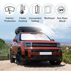 Front Windshield Sun Shade Foldable Front Window Sun Shade Visor Custom Fit for 2024-2026 Hymdai Santa Fe Block UV Rays Heat Sun Shield Keep Car Cooler Car Accessories