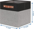 Temary 11 x 11 Cube Storage Bins Fabric Storage Cubes for Shelf, Closet, 4 Pack Cube Basket for Clothes, Storage Cube Bins wi