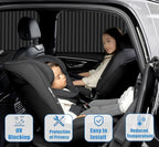 ZATOOTO Blackout Window Shades 4 Pack - Magnetic Sun Shade for Side Windows, Privacy Car Blind Curtains, Baby, Pet, Camping, Travel
