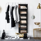 Simple Houseware 6 Shelf Hanging Closet Organizer, Black