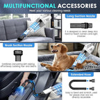 Handheld Vacuum Cordless, 15000PA Strong Suction Hand Held Car Vacuum Cleaner Portable with Multi-Nozzles & Washable Filter, 