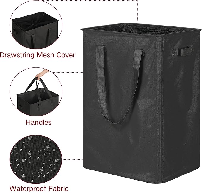 efluky Slim Laundry Basket, Narrow Laundry Hamper with Handles, Collapsible Dirty Clothes Hamper, Tall Laundry Bin for Laundr