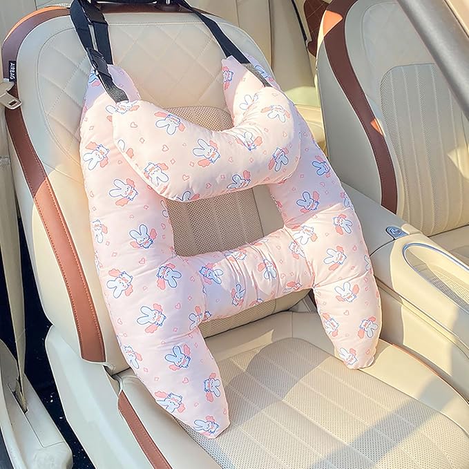 Upgraded Car Headrest Pillow Seatbelt Adjuster Pillow for Kids H Shaped Travel Pillow Cushion for Child Sleeping Neck Shoulde