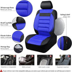 CAR PASS Leather 3D Foam Back Support Car Seat Covers Full Set Air Mesh Automotive Seat Covers, All Season Car Seat Cover Fit