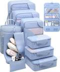 10 Set Packing Cubes for Travel, Gifts for Women Mom,Anti-Tearing Suitcase Organizer for Luggage with Shoe & Hanging Toiletry