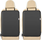 Meolsaek Kick Mats Back Seat Protector, Waterproof Oxford Seat Back Protector, Car Seat Back Protector for Kids, Back of Seat Protector for Kids Feet Car Seat (Black A -2pc)