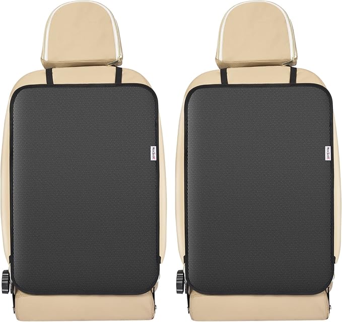 Meolsaek Kick Mats Back Seat Protector, Waterproof Oxford Seat Back Protector, Car Seat Back Protector for Kids, Back of Seat Protector for Kids Feet Car Seat (Black A -2pc)