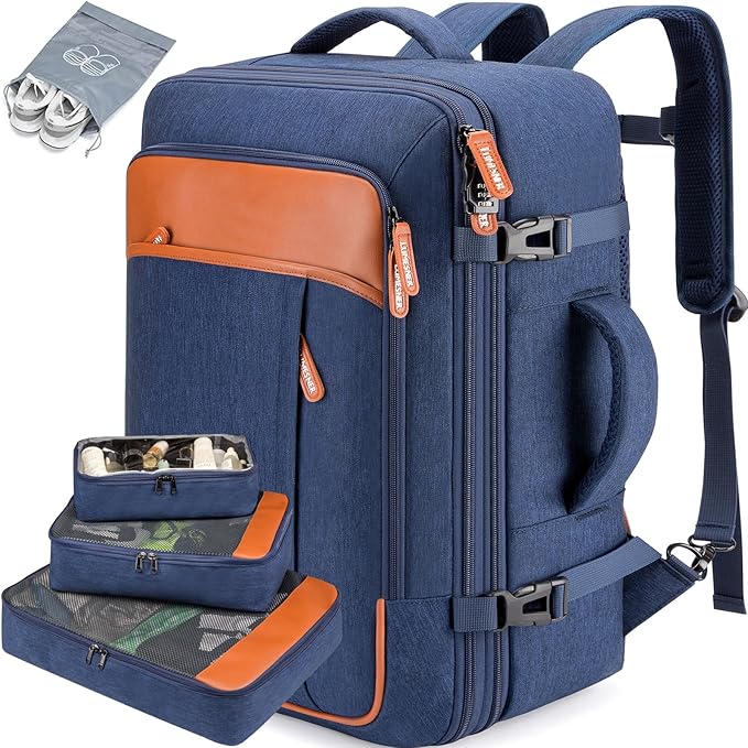 Lumesner Carry on Travel Backpacks, Extra Large 40L Flight Approved Bag for Men & Women,Expandable Suitcase Backpack With 4 P