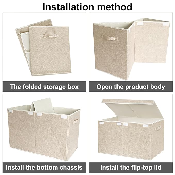 VERONLY Large Toy Box Chest Storage with Lid - Collapsible Kids Toys Boxes Organizer Bins Baskets with Handles for Boys, Girl