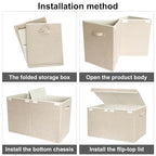 VERONLY Large Toy Box Chest Storage with Lid - Collapsible Kids Toys Boxes Organizer Bins Baskets with Handles for Boys, Girl