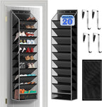 10 - Pocket Over - the - Door Hanging Shoe Organizers & Rack, Made of Sturdy 600D Oxford + Non - Woven Fabric, Space - Saving
