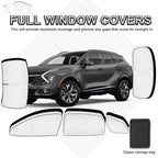 KMF 8pcs Thicken Sun Shades for KIA Sportage 2023-2025 Accessories, Custom Fit Full Car Window Covers for Windshield Side Rear, UV Block and Blackout Privacy for Camping Outdoor