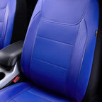 Flying Banner car seat Covers Protects Water Proof Faux Leather Carbon Fiber Fronts Rear Bench Covers (Blue Blue, Full Set - 