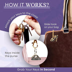 Women’s Bag Charm Key Finder, Car Keychain Hook, Cute Purse Organizer & Tote Bag Accessories, Gifts for Mom - Original