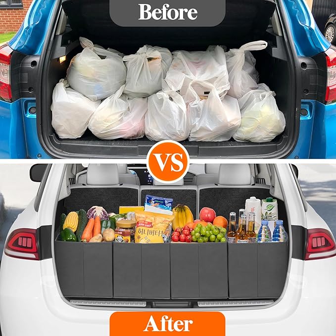 Lifewit Reusable Grocery Bags, Heavy Duty Foldable Shopping Bags with Reinforced Handles, Extra Large Utility Tote Stay Open, Sturdy Standing Carry Box for Kitchen, Car Trunk, 24L Mixed Color, 6 Packs