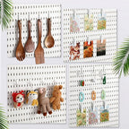 Kathfly 30pcs Pegboard Accessories 10 Clips 20 Hooks, Peg Board Accessory Kit for Wall Organizer Compatible with IKEA Skadis 