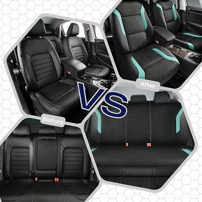 Skechers Memory Foam Car Seat Covers, Air Cool Mesh Thick Seat Covers, Car Seat Full Sets, Airbag Compatible, Automotive Comf