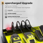 Spampur Power Tool Organizer, 15 Min Quick Assembly & Max 420lb Load by Heavy Duty Metal, 6 Slots for Cordless Drill with 4 O
