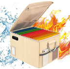 TOMKID Fireproof Document Box, Fire Proof Safe Box for Home Document Organizer with Lock, Fire Office Storage Cabinet for Han