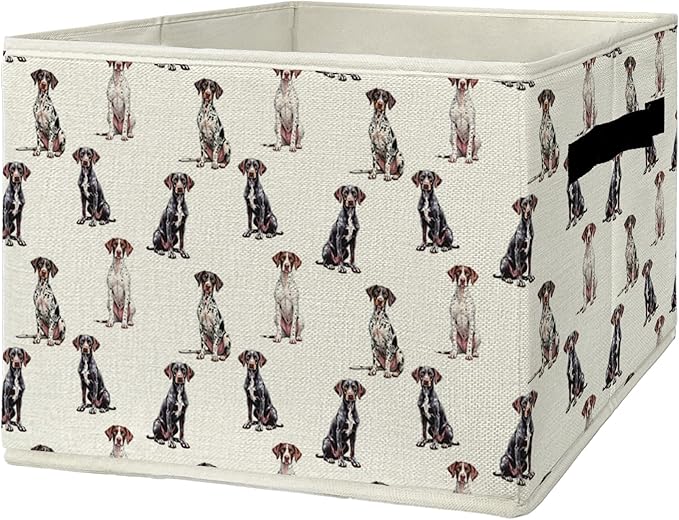 German Shorthaired Pointer Gifts Storage Bins & Boxes with Handles,Dog Foldable Basket for Organizing Dog Lovers Collapsible 