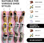 Simple Houseware 24 Pockets Large Clear Pockets Over The Door Hanging Shoe Organizer, Pink (56" x 22.5")